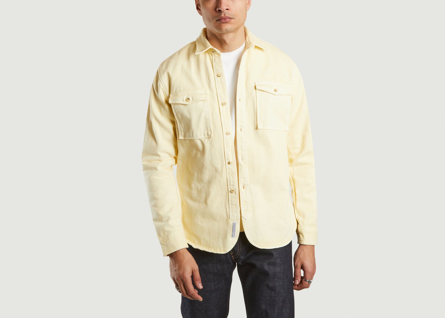 l'exception Surchemise en coton bio Nikos Jaune Cuisse de Grenouille