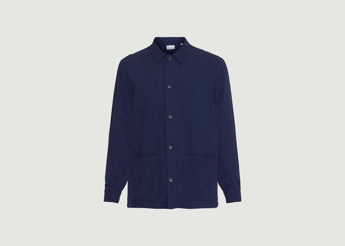 l'exception Surchemise en coton crushed Bleu Knowledge Cotton Apparel