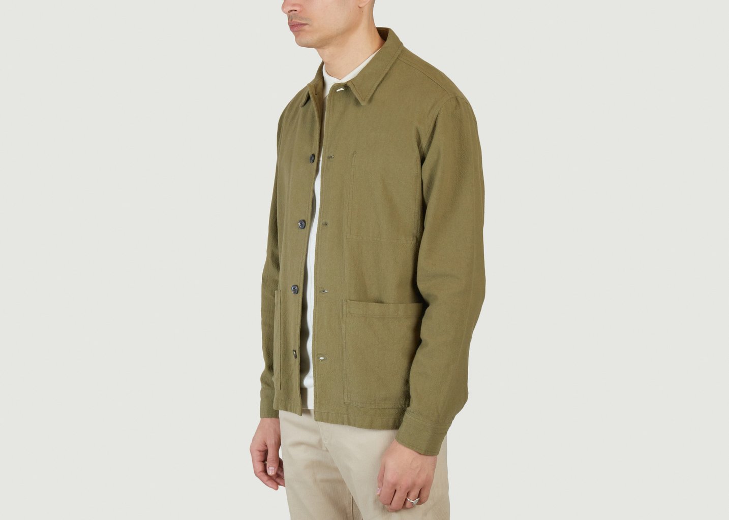 L'exception Surchemise En Coton Crushed Olive Knowledge Cotton Apparel