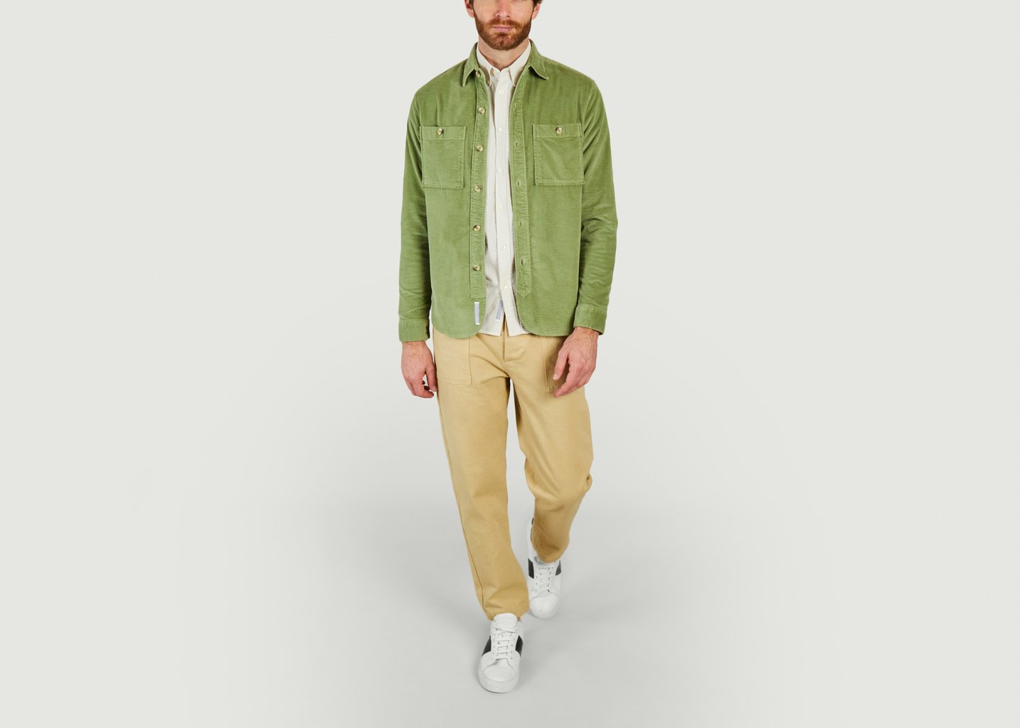 L'exception Surchemise En Twill Khaki Cuisse De Grenouille
