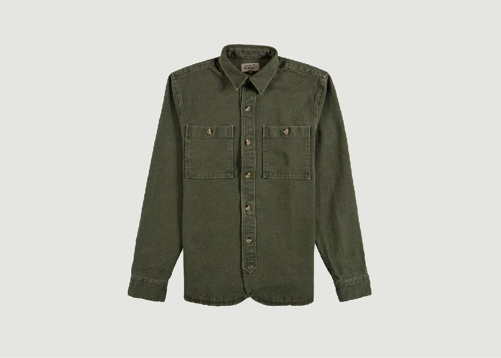 l'exception Surchemise en twill Khaki Cuisse de Grenouille