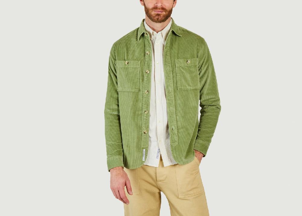 l'exception Surchemise En Twill Khaki Cuisse de Grenouille