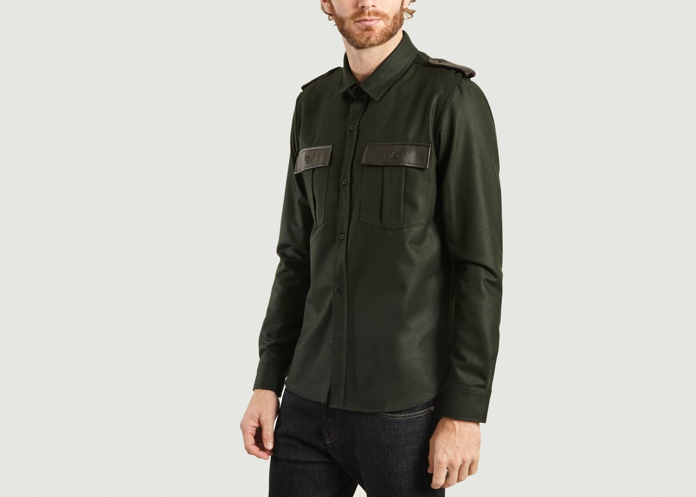L'exception Surchemise Militaire Vert Foncé M.X Maxime Simoëns