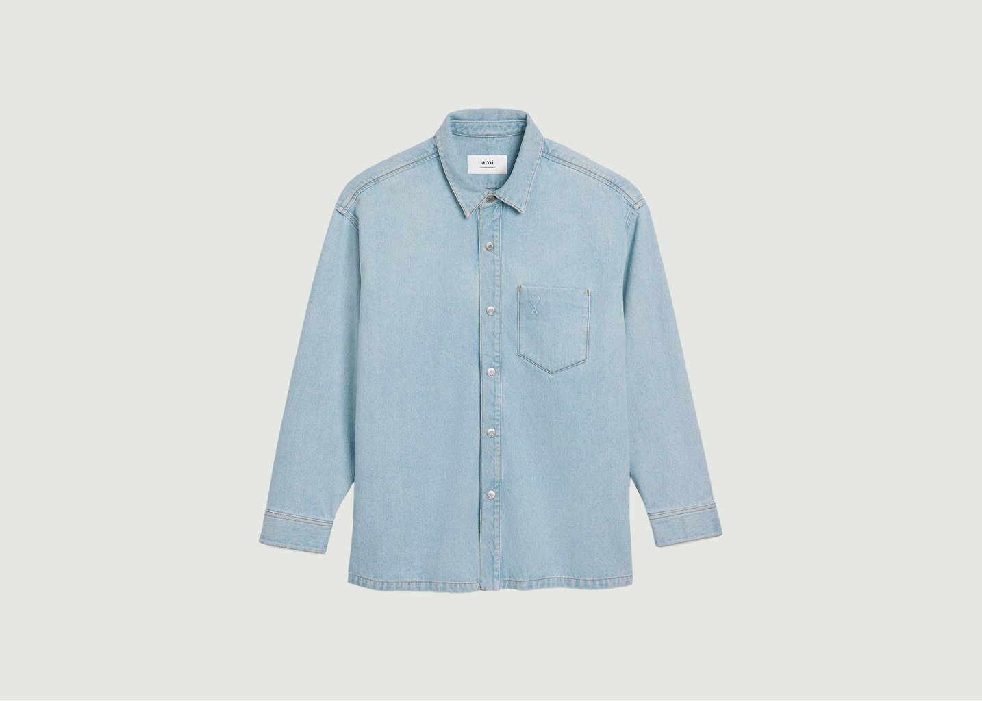 l'exception Surchemise oversize Ami de Coeur Bleu Clair AMI Paris