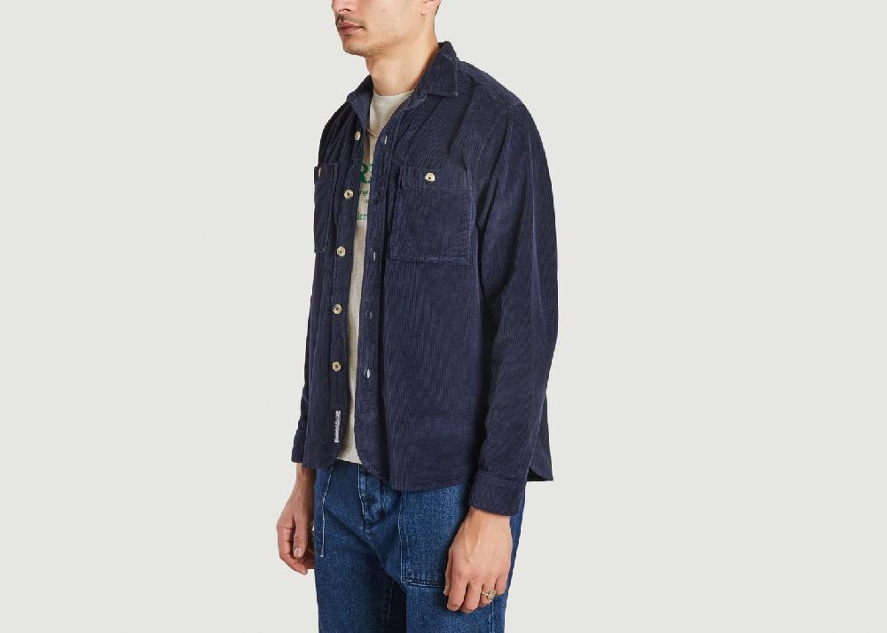 L'exception SURCHEMISE TWILL Bleu Marine Cuisse De Grenouille