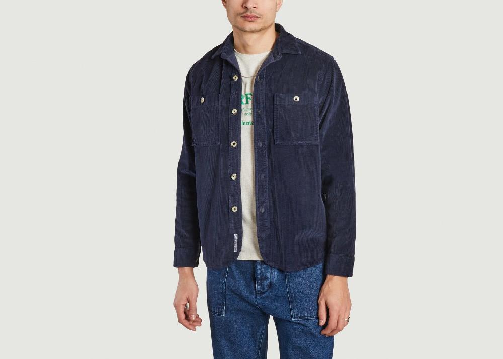 l'exception SURCHEMISE TWILL Bleu Marine Cuisse de Grenouille