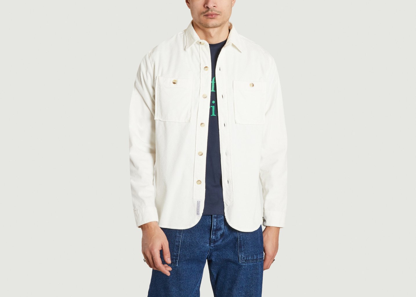 l'exception SURCHEMISE TWILL Ecru Cuisse de Grenouille