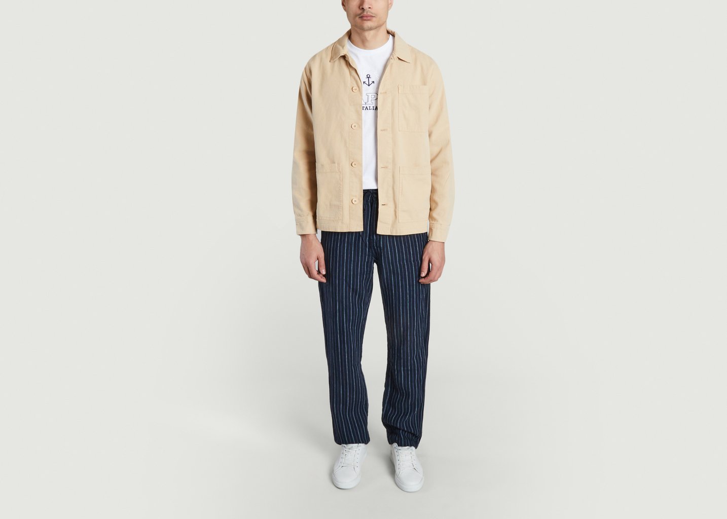 L'exception Surchemise Unie En Coton Bio Beige Knowledge Cotton Apparel