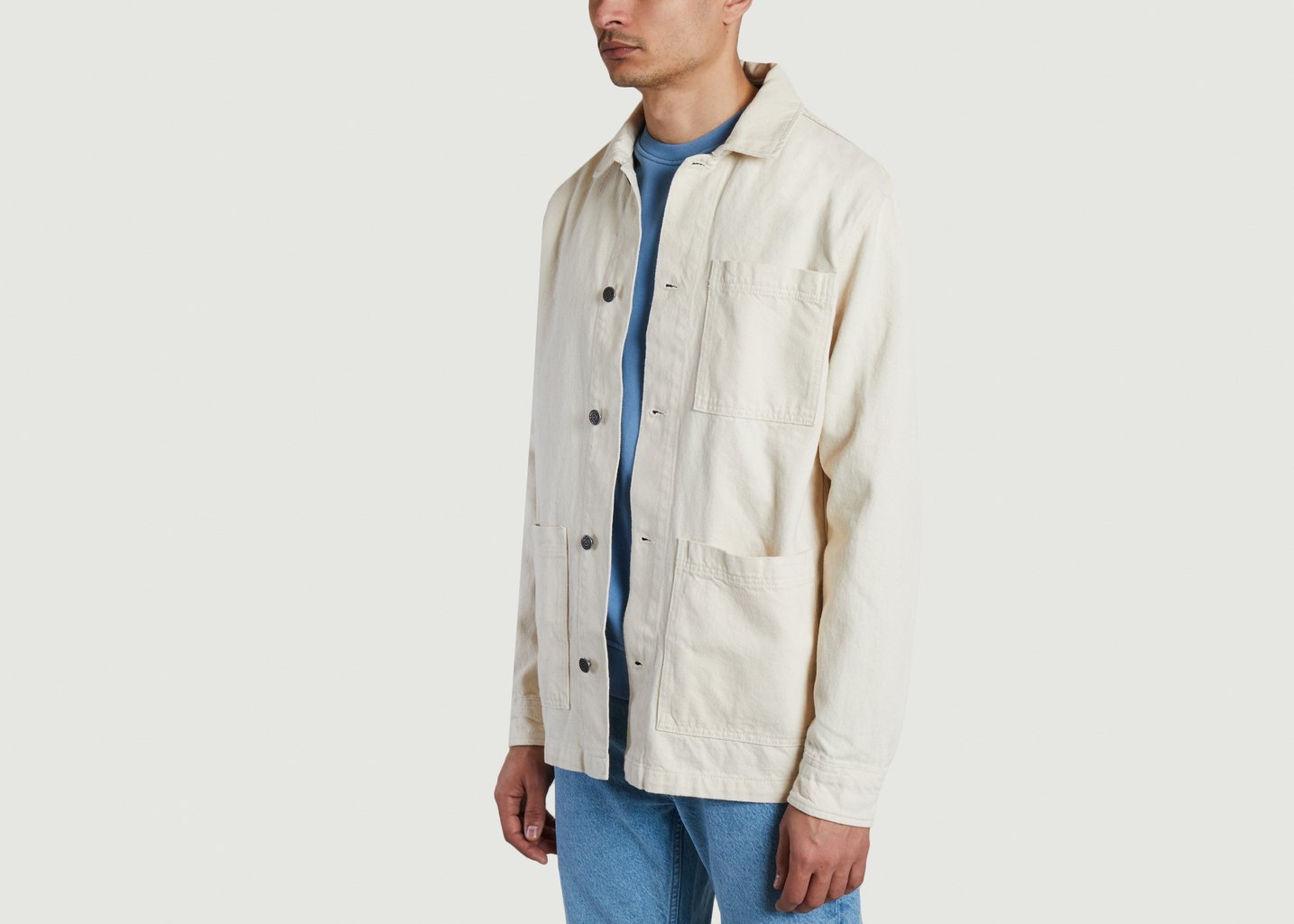 L'exception Surchemise Unie En Coton Bio Ecru Knowledge Cotton Apparel