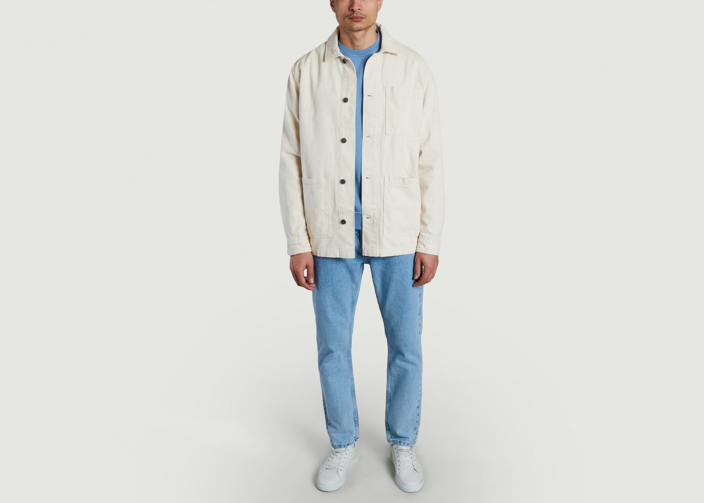 L'exception Surchemise Unie En Coton Bio Ecru Knowledge Cotton Apparel