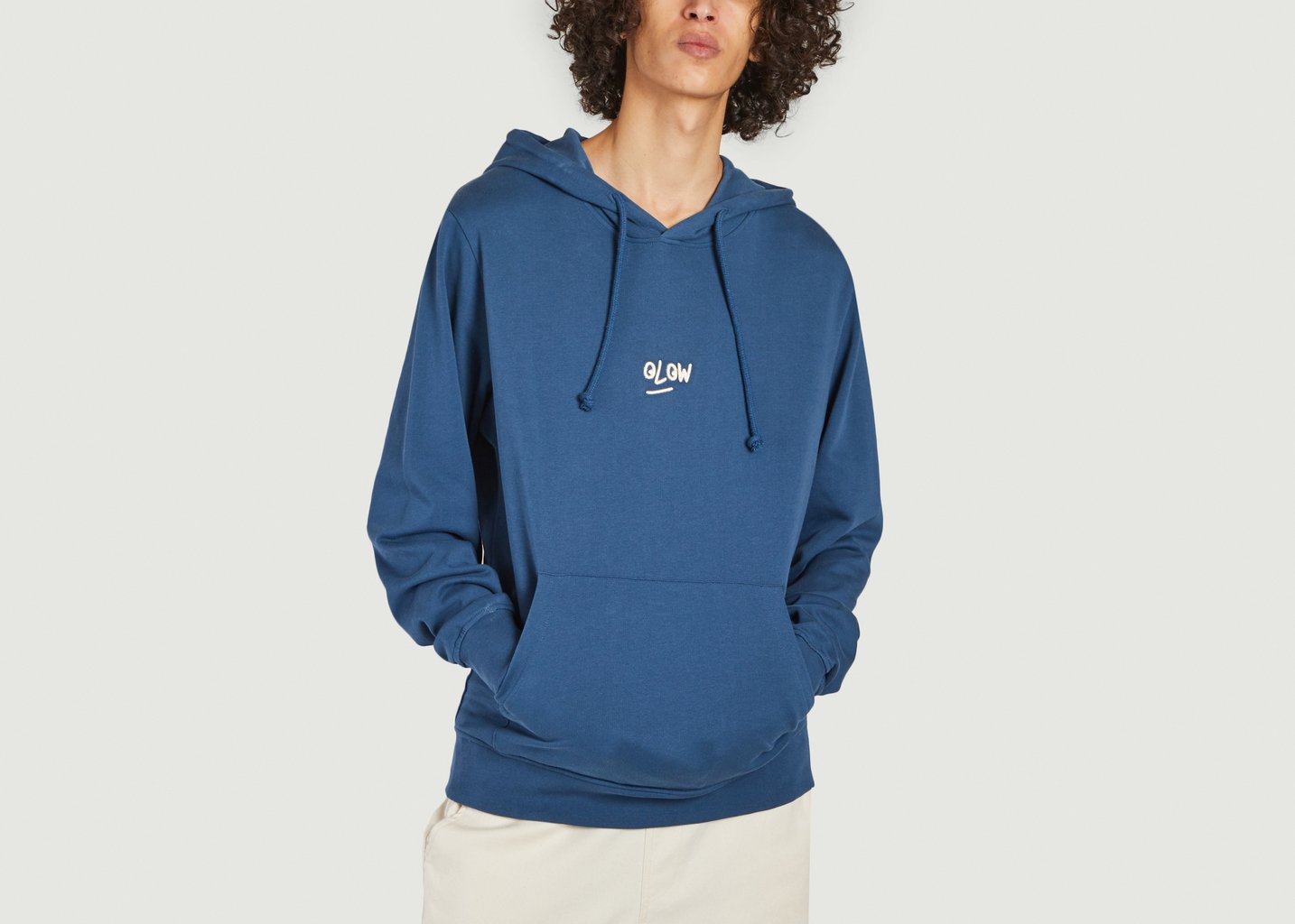 l'exception Sweat à capuche Selfie en coton bio Bleu Olow Paris