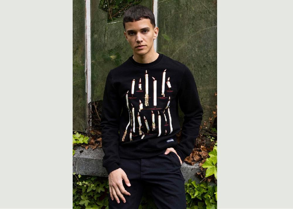 l'exception Sweat broderie bougies Noir Misericordia