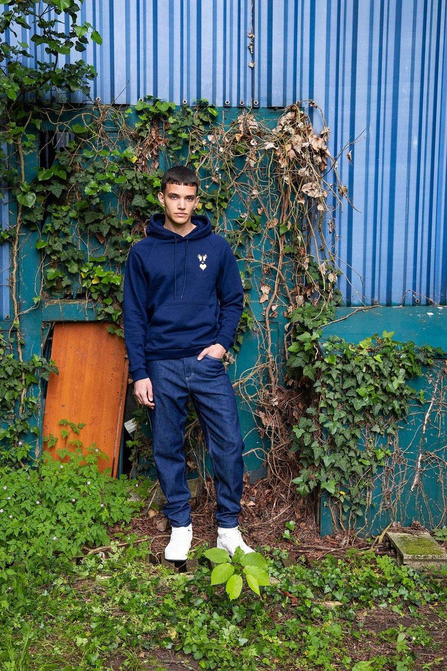 L'exception Sweat Capuche Poche Kangourou Bleu Marine Misericordia