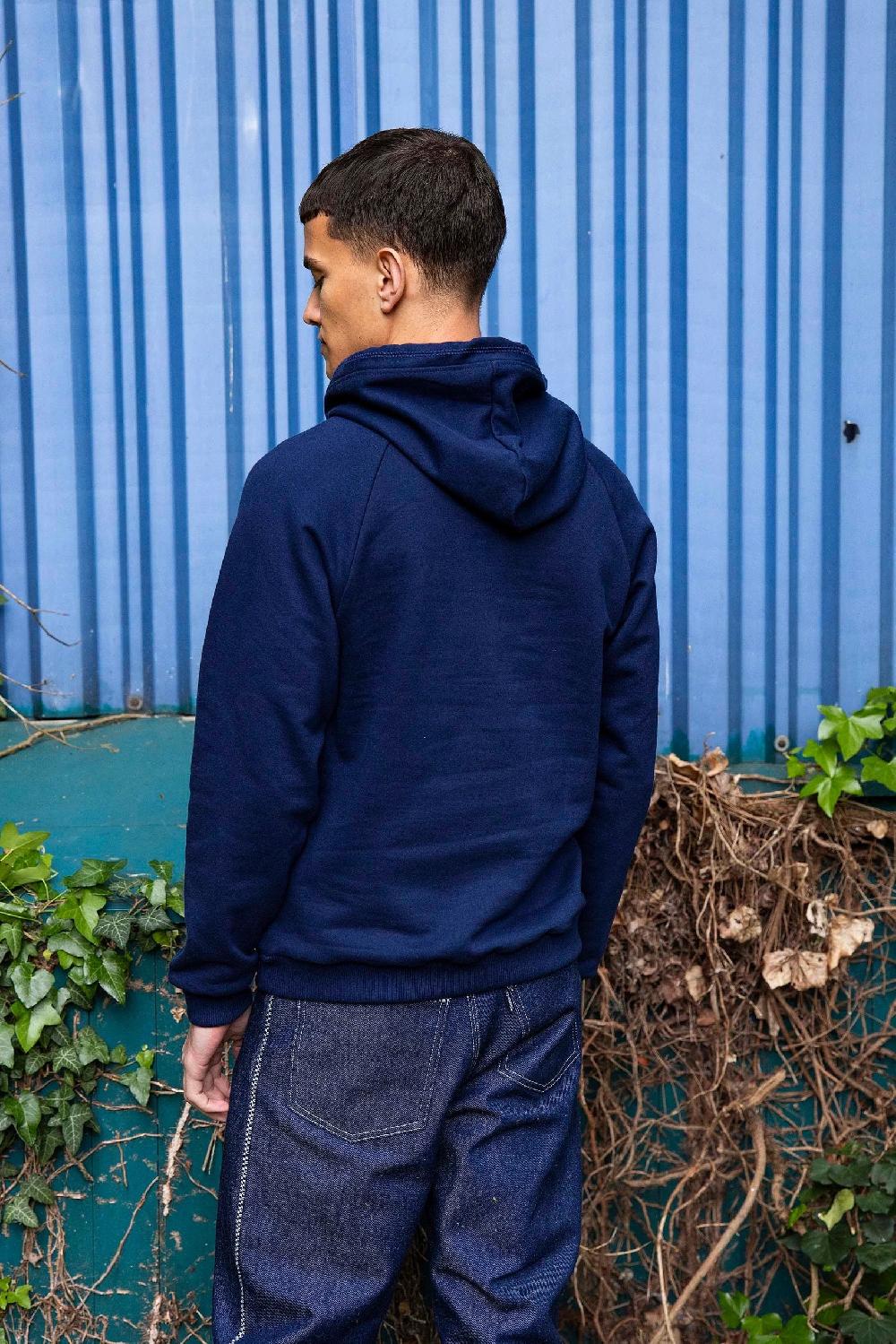 L'exception Sweat Capuche Poche Kangourou Bleu Marine Misericordia