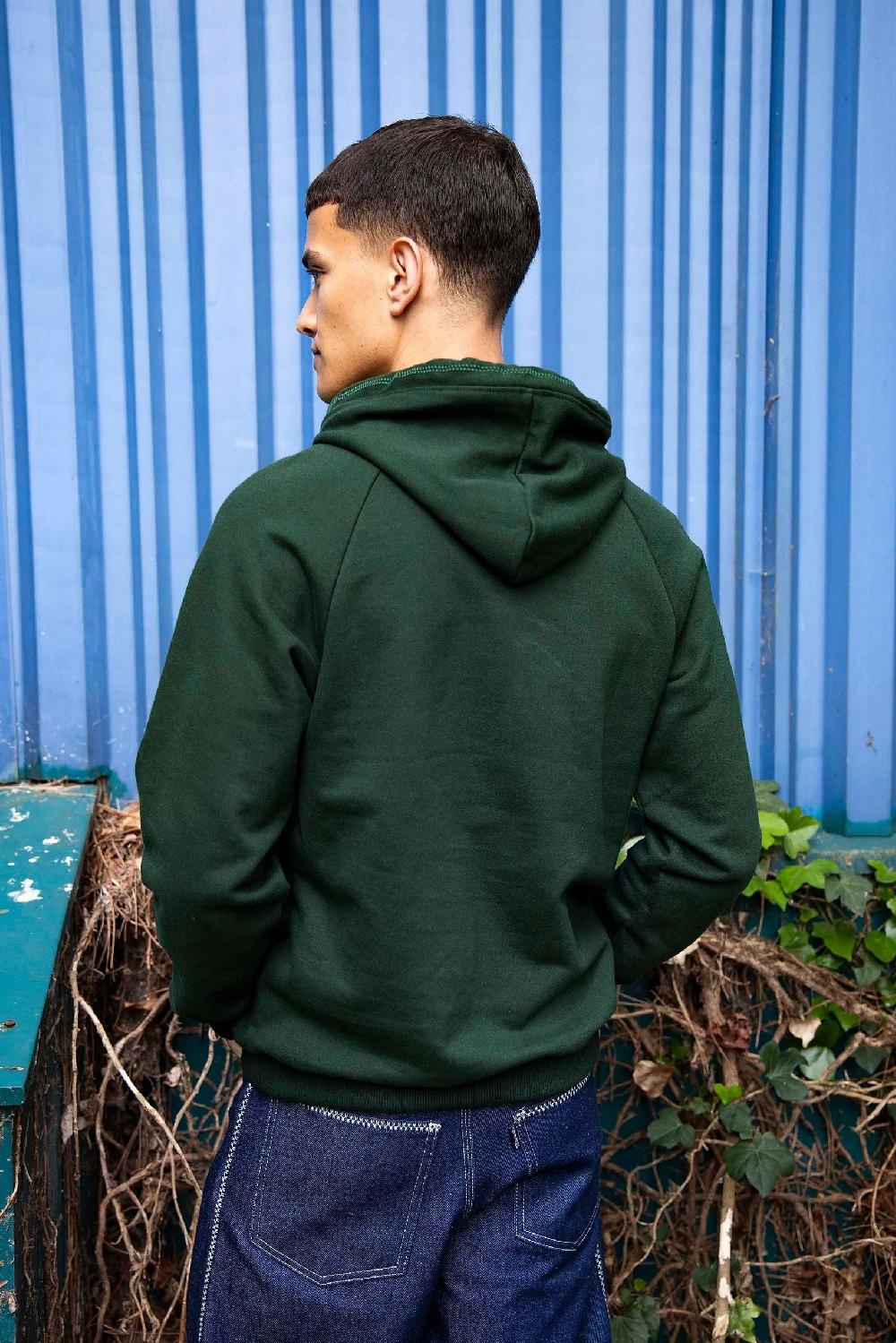 L'exception Sweat Capuche Poche Kangourou Vert Sapin Misericordia