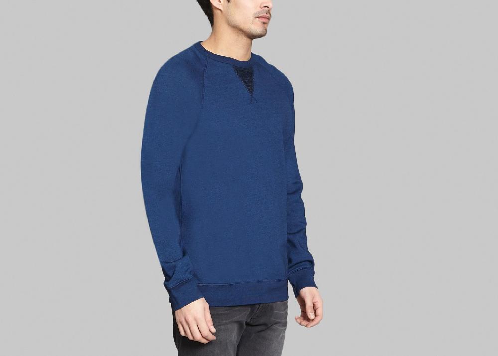 L'exception Sweat Crewneck Neruda Bleu Marine Loreak Mendian