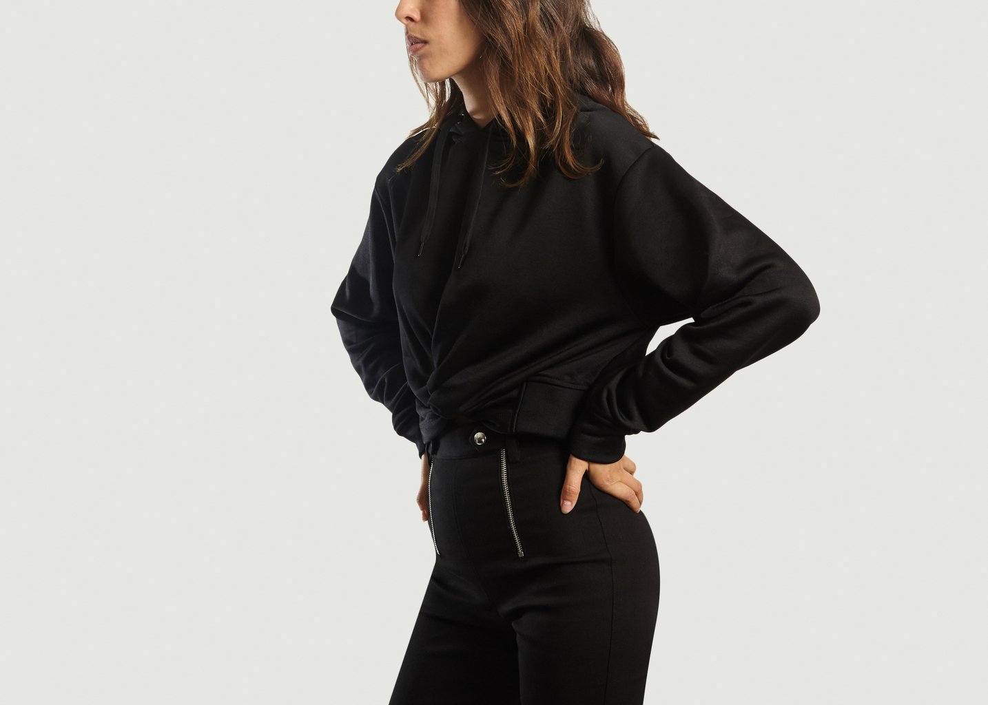 L'exception Sweat Cropped Noeud Noir T By Alexander Wang