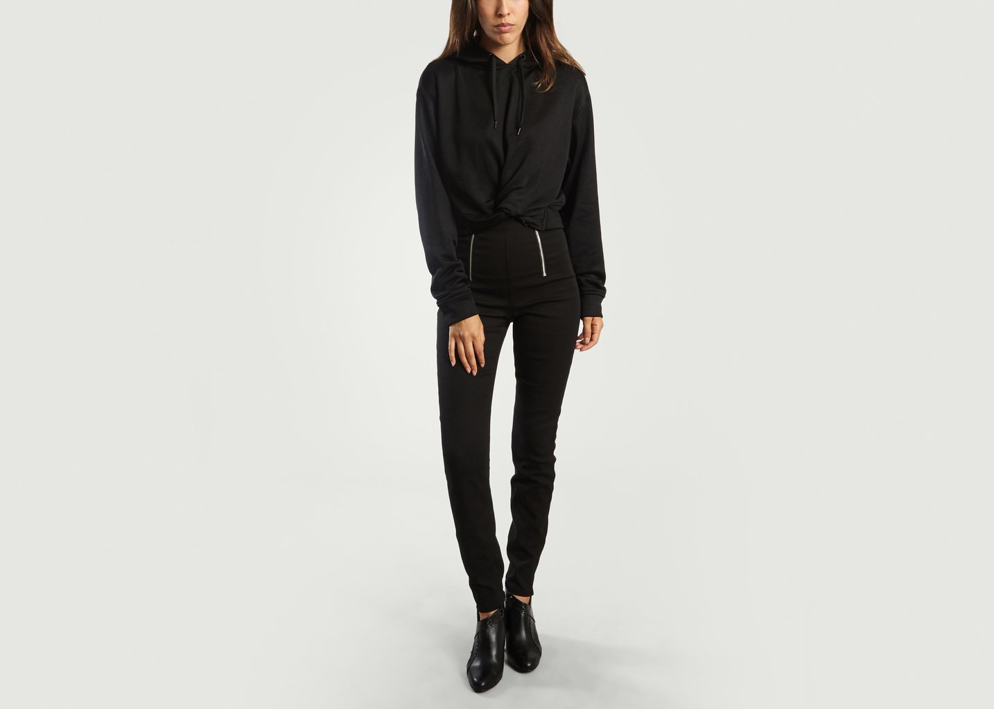 L'exception Sweat Cropped Noeud Noir T By Alexander Wang