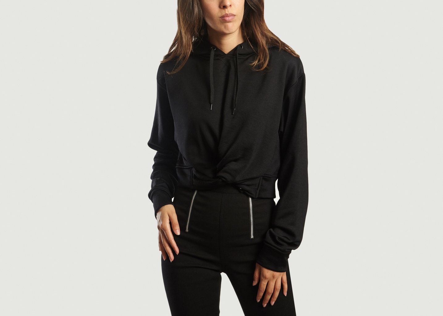 l'exception Sweat Cropped Noeud Noir T by Alexander Wang
