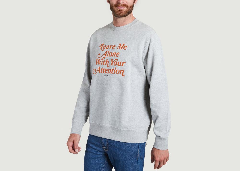 L'exception Sweat Hugh Leave Me Alone Gris Wood Wood