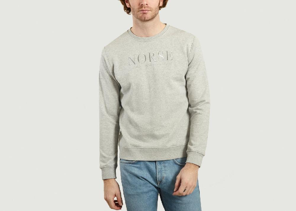 l'exception Sweat Logotypé Vagn Gris Norse Projects