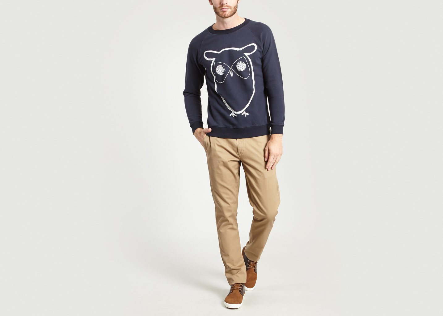 L'exception Sweat Owl Bleu Marine Knowledge Cotton Apparel