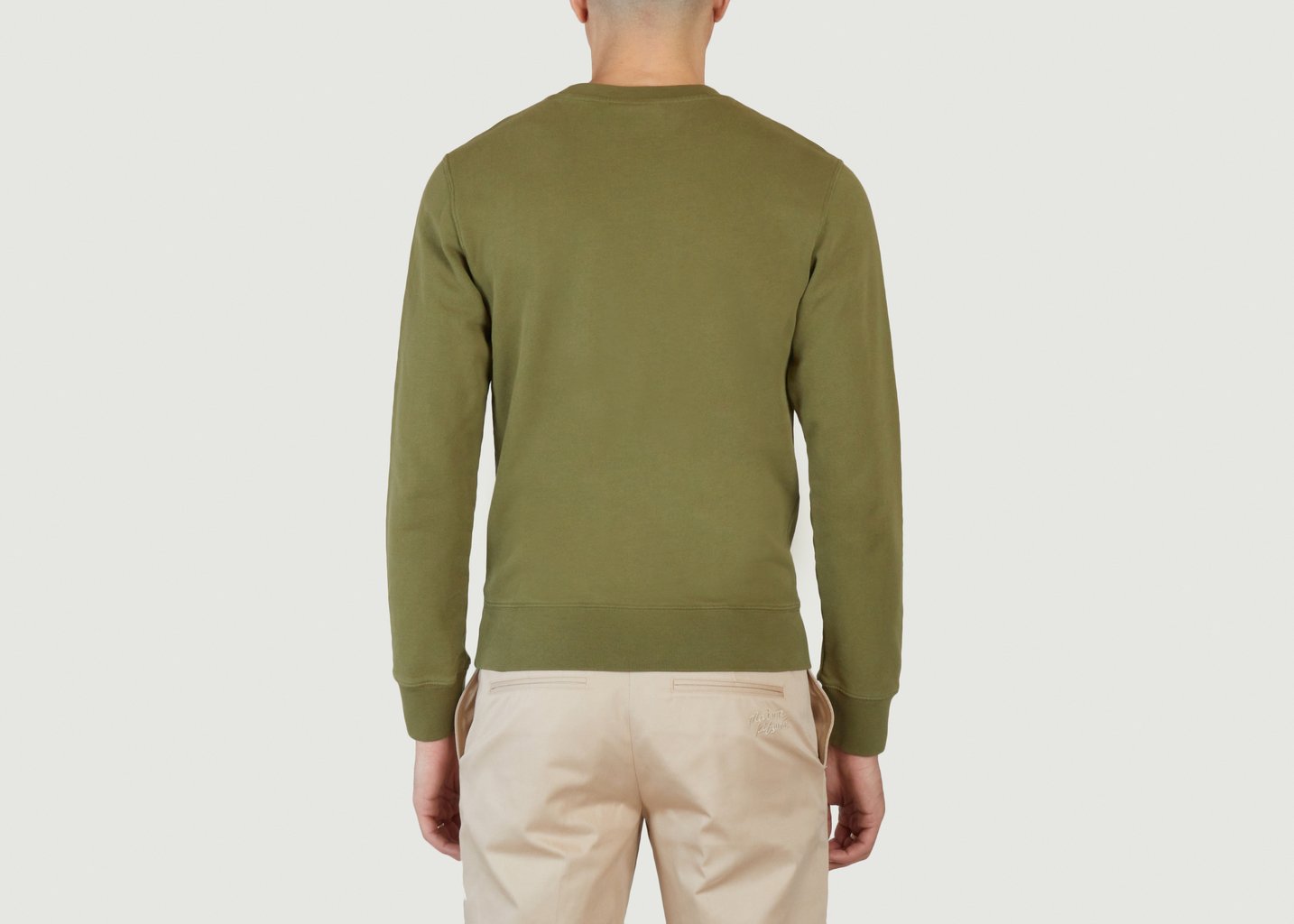 L'exception Sweat Regular Patch Chillax Olive Maison Kitsuné