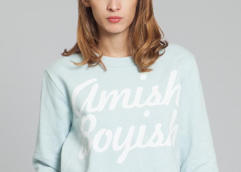 l'exception Sweat Réversible Kiddo Bleu Clair Amish Boyish