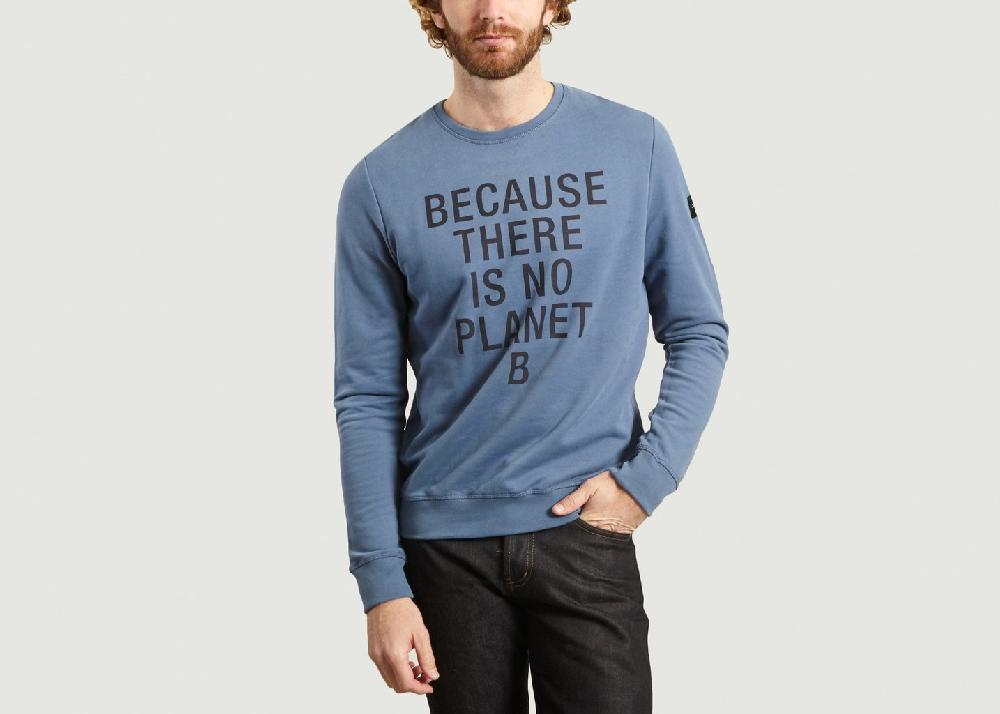 l'exception Sweat San Diego en coton biologique Bleu Marine Ecoalf