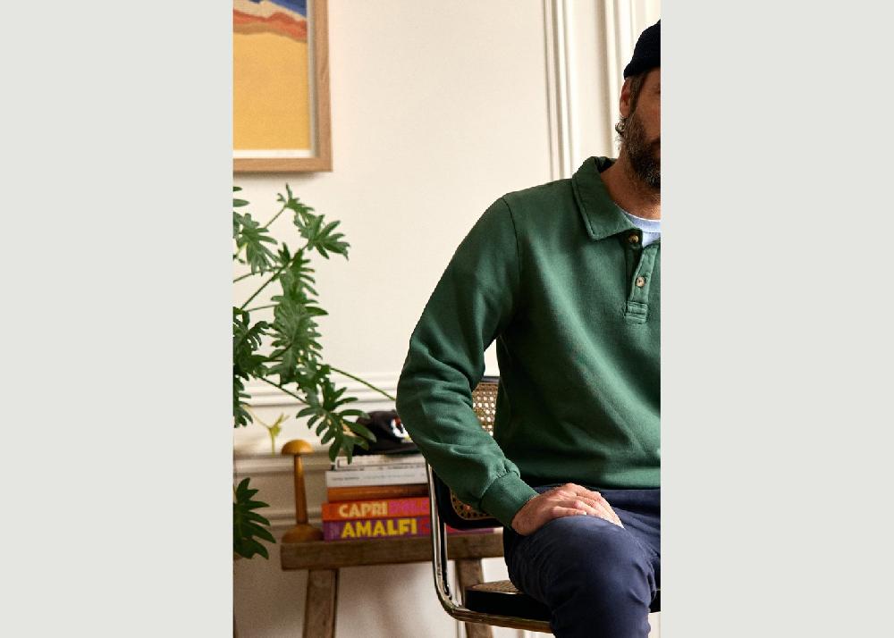 L'exception Sweat Shirt Polo Surf Club Vert Sapin Cuisse De Grenouille