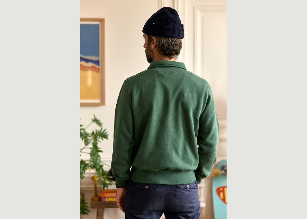 L'exception Sweat Shirt Polo Surf Club Vert Sapin Cuisse De Grenouille