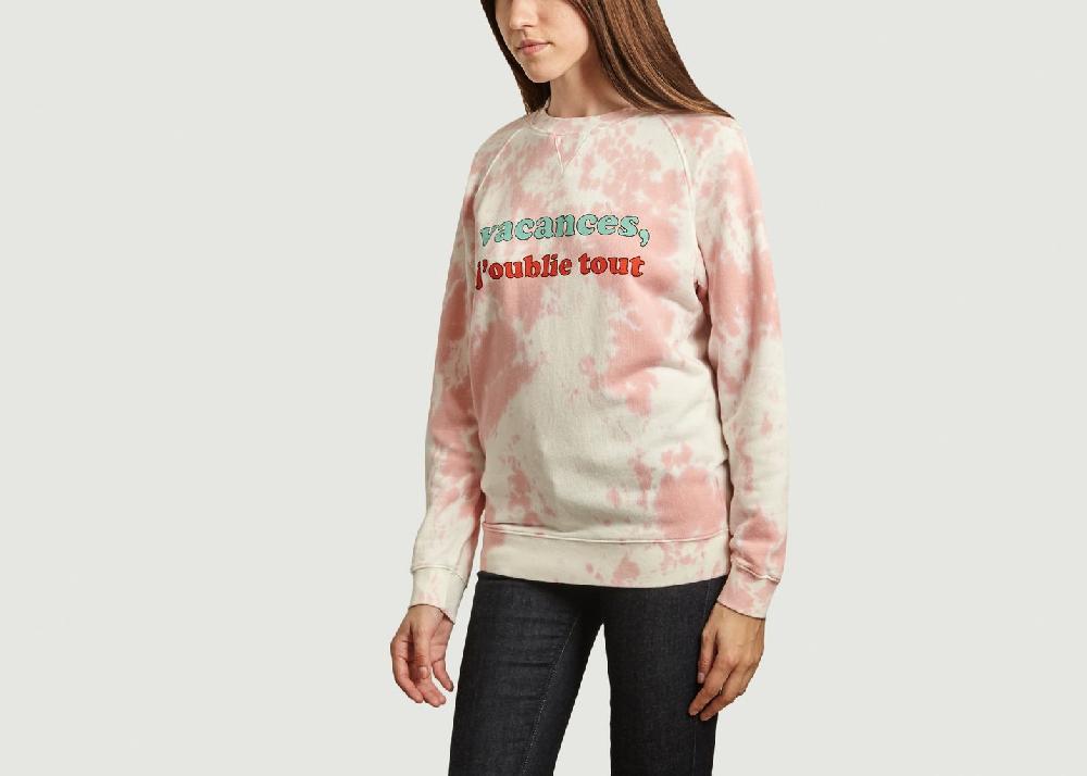 L'exception Sweat Tie And Dye à Lettrage Sentimental Rose Pâle La Petite Française