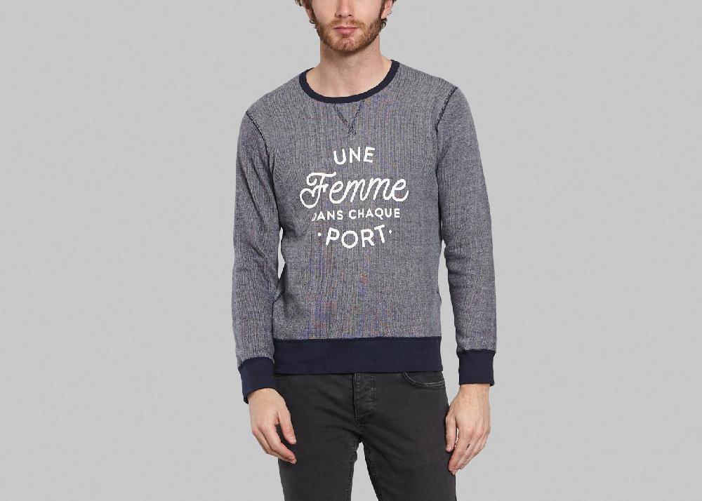 l'exception Sweat Une Femme Dans Chaque Port Bleu Marine Sacrebleu
