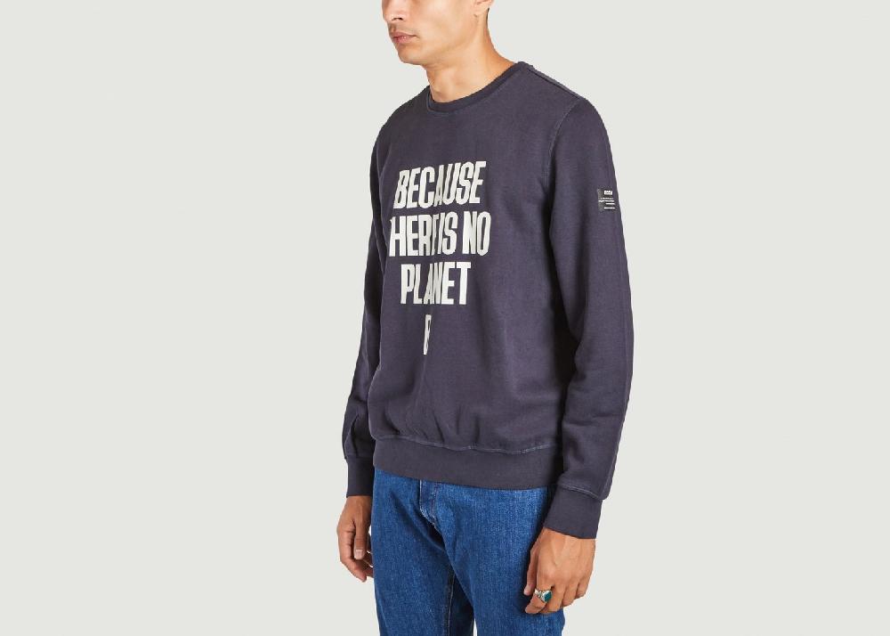 L'exception Sweatshirt à Lettrage Bardero Bleu Marine Ecoalf