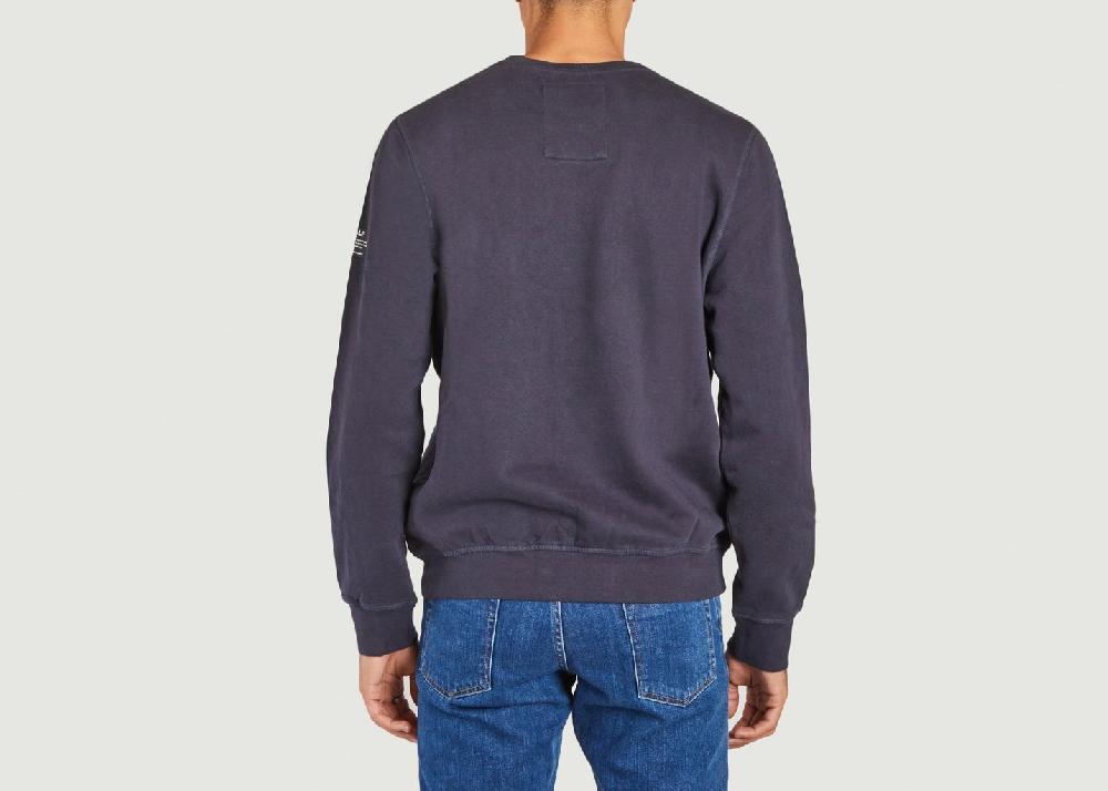 L'exception Sweatshirt à Lettrage Bardero Bleu Marine Ecoalf
