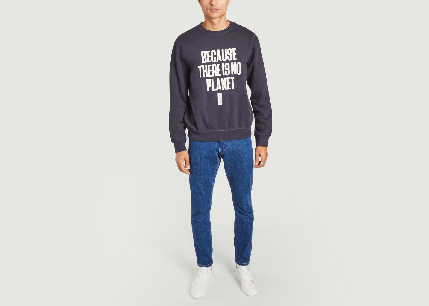 L'exception Sweatshirt à Lettrage Bardero Bleu Marine Ecoalf