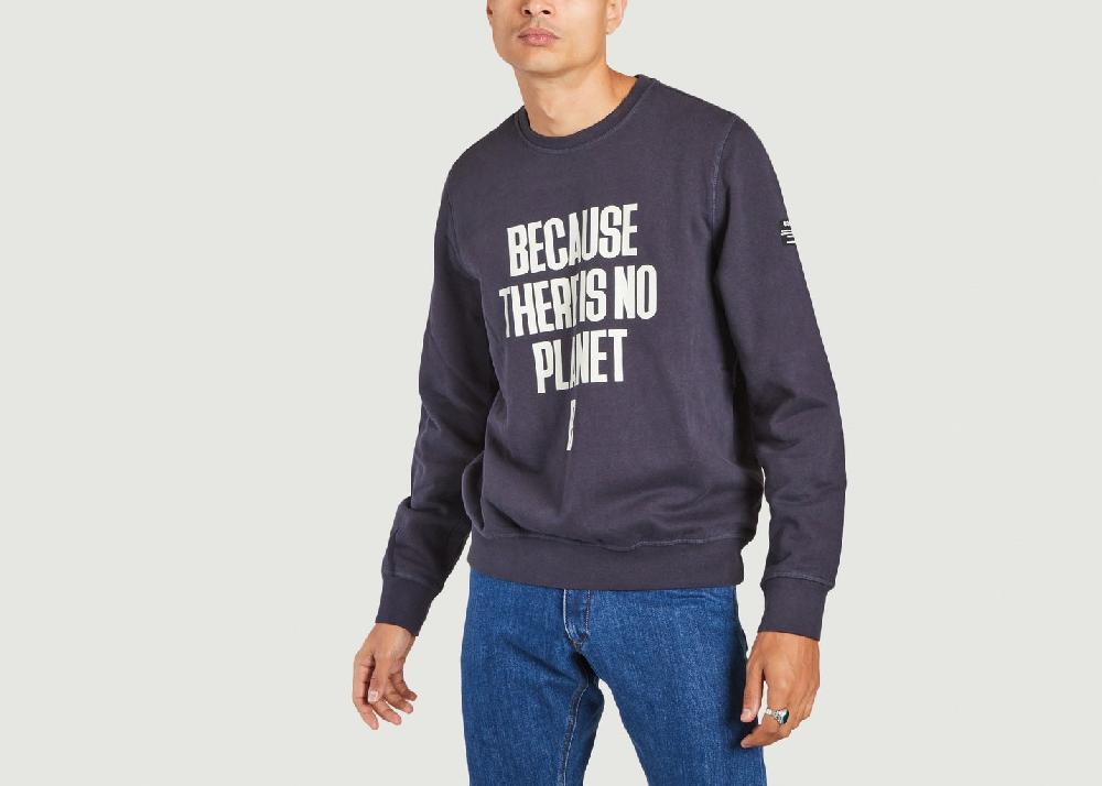 l'exception Sweatshirt à lettrage Bardero Bleu Marine Ecoalf