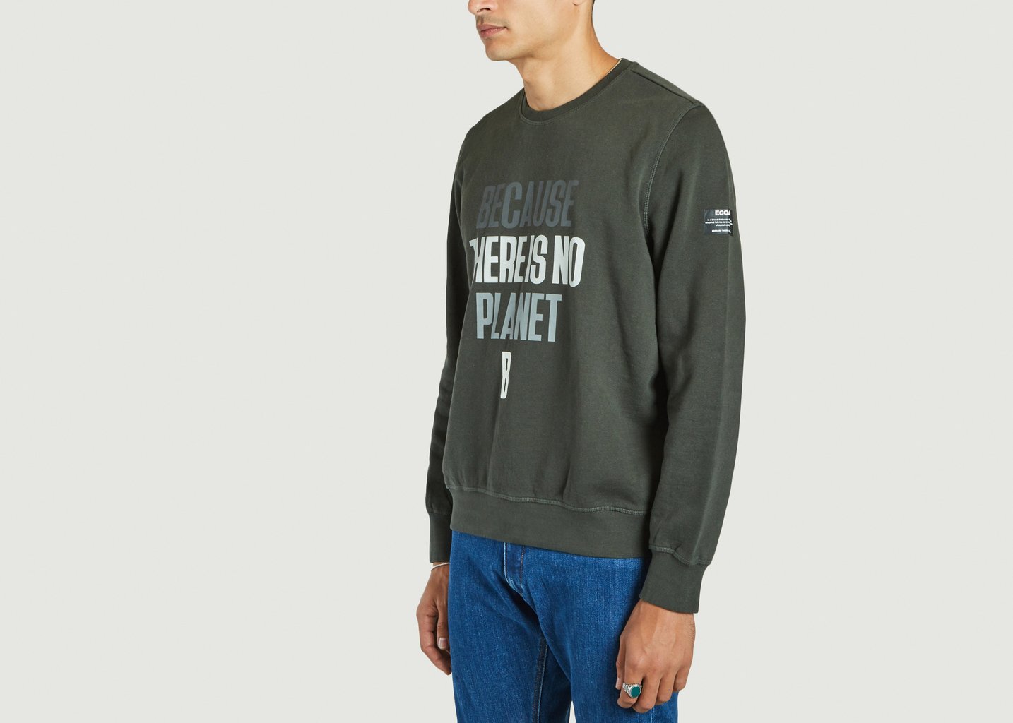 L'exception Sweatshirt à Lettrage Bardero Khaki Ecoalf