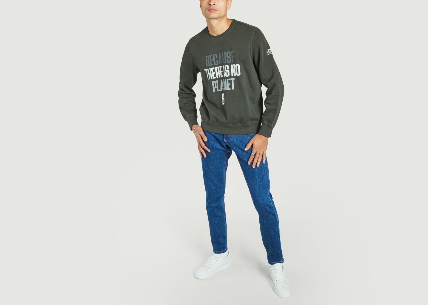 L'exception Sweatshirt à Lettrage Bardero Khaki Ecoalf