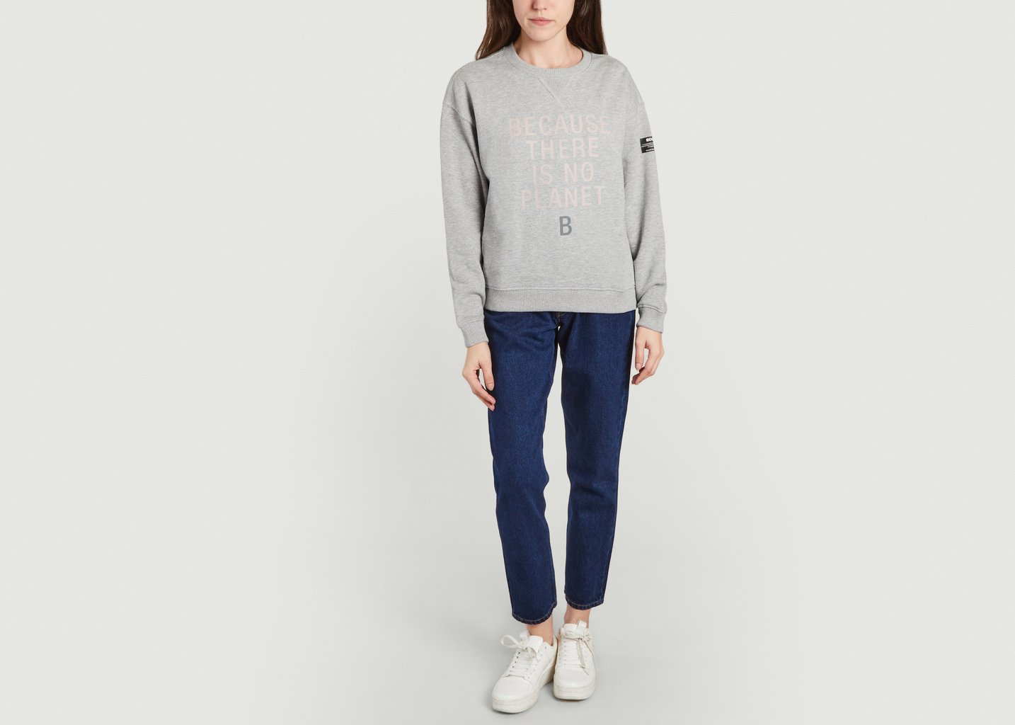 L'exception Sweatshirt à Lettrage Llanes Because Gris Ecoalf