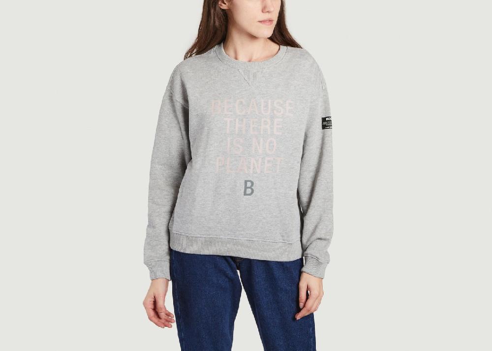 l'exception Sweatshirt à lettrage Llanes Because Gris Ecoalf
