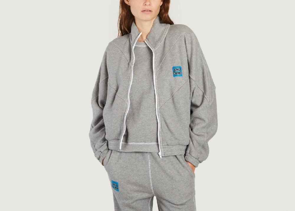 l'exception Sweatshirt à zip Gupcity Gris American Vintage