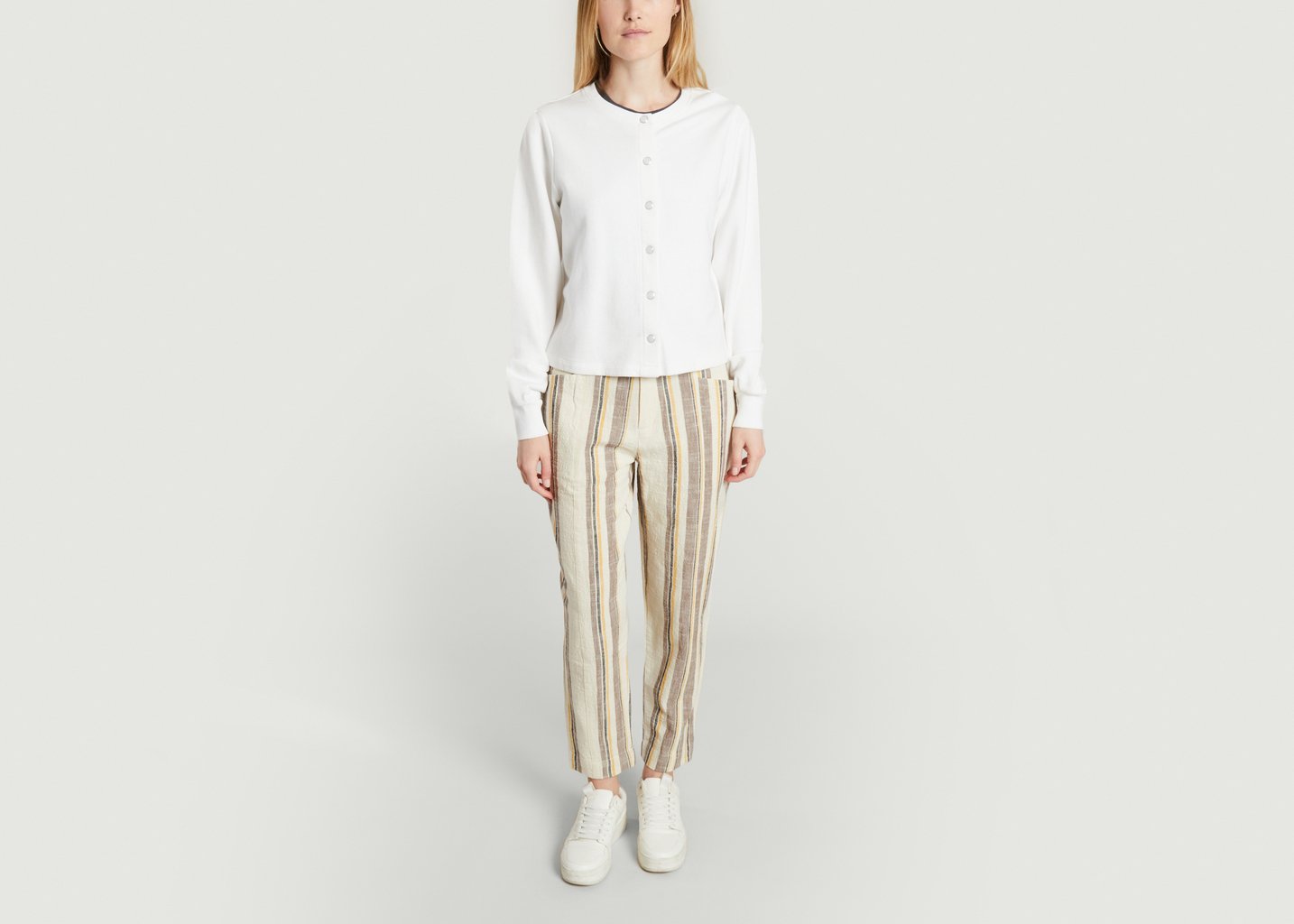 L'exception Sweatshirt Boutonné Sensas Plainy Blanc Leon & Harper