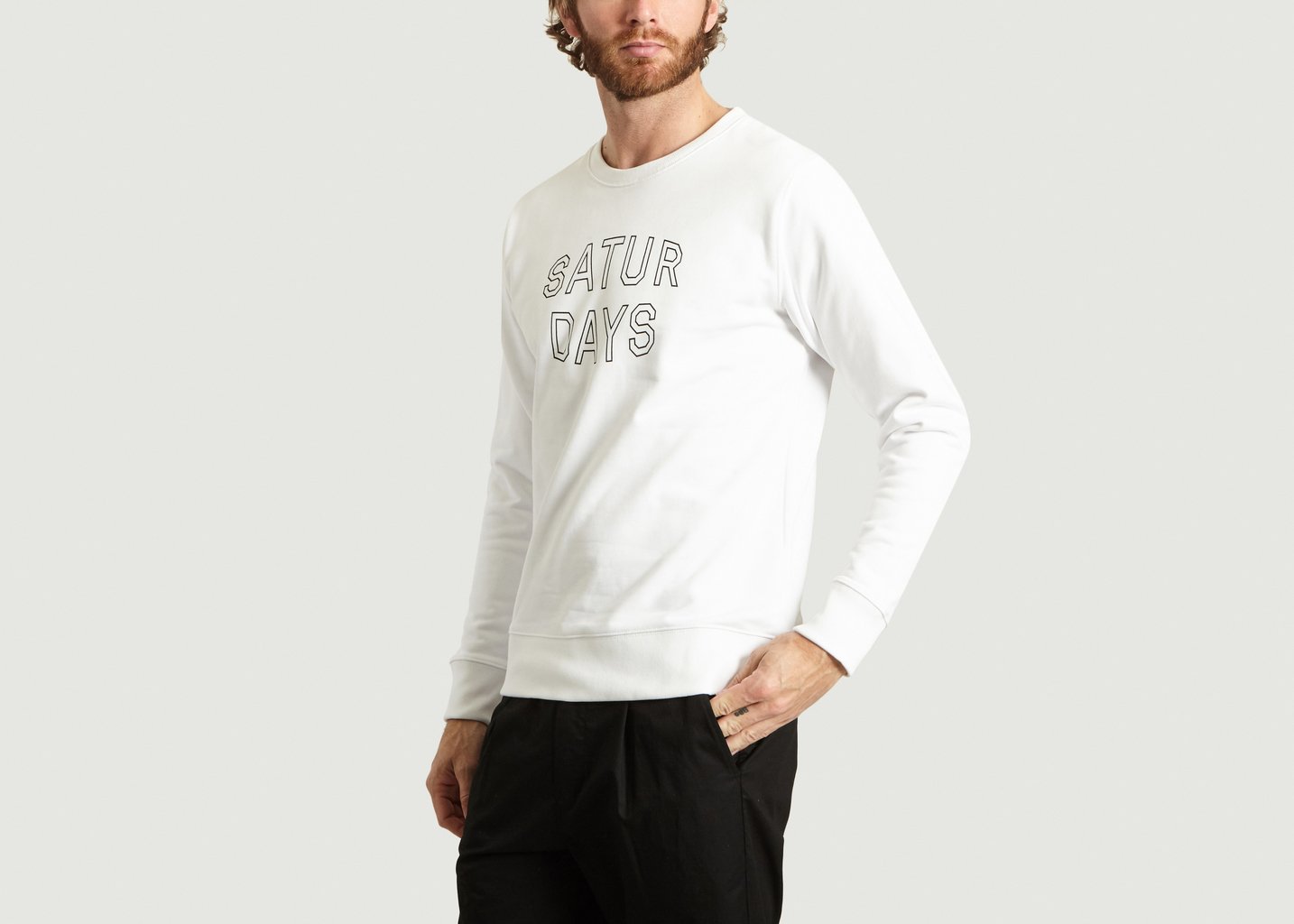 L'exception Sweatshirt Bowery Convex Block Crew Blanc Saturdays NYC