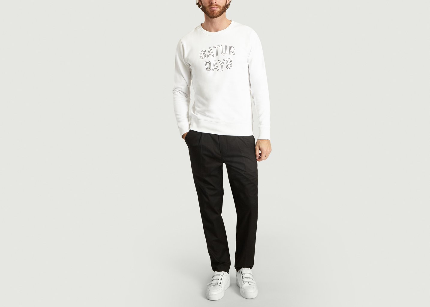 L'exception Sweatshirt Bowery Convex Block Crew Blanc Saturdays NYC
