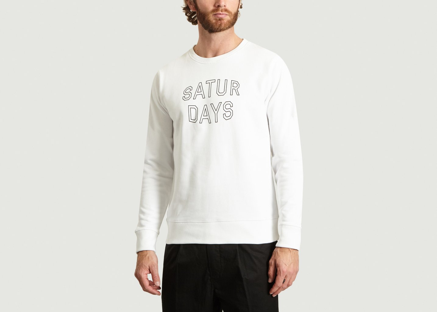 l'exception Sweatshirt Bowery Convex Block Crew Blanc Saturdays NYC