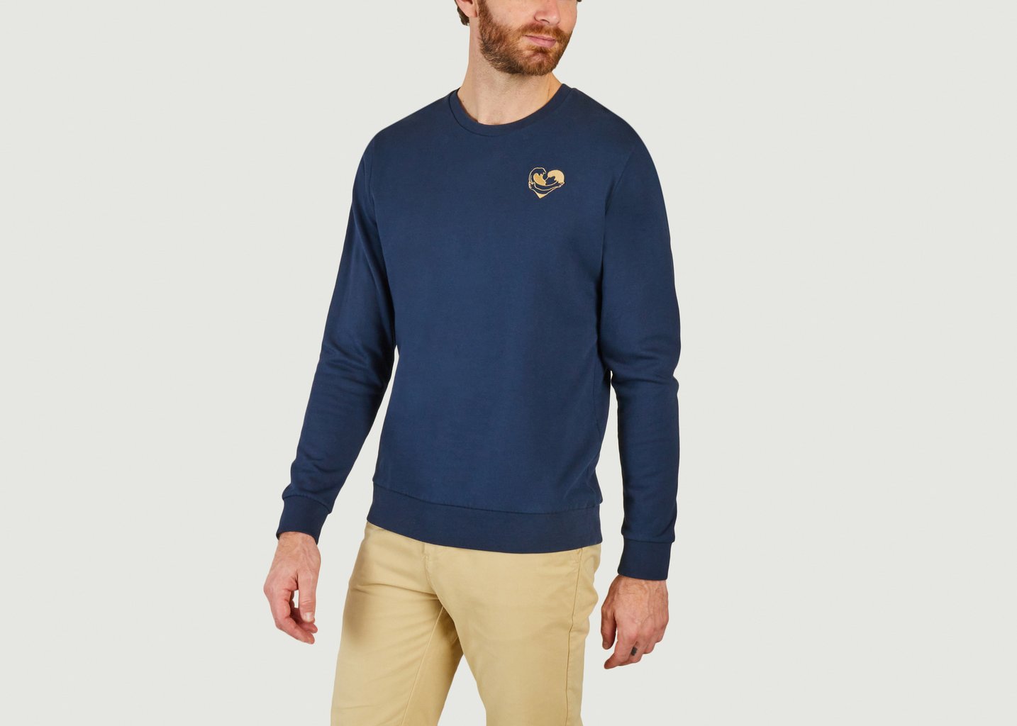 L'exception Sweatshirt Coeur Océan Bleu Marine Cuisse De Grenouille