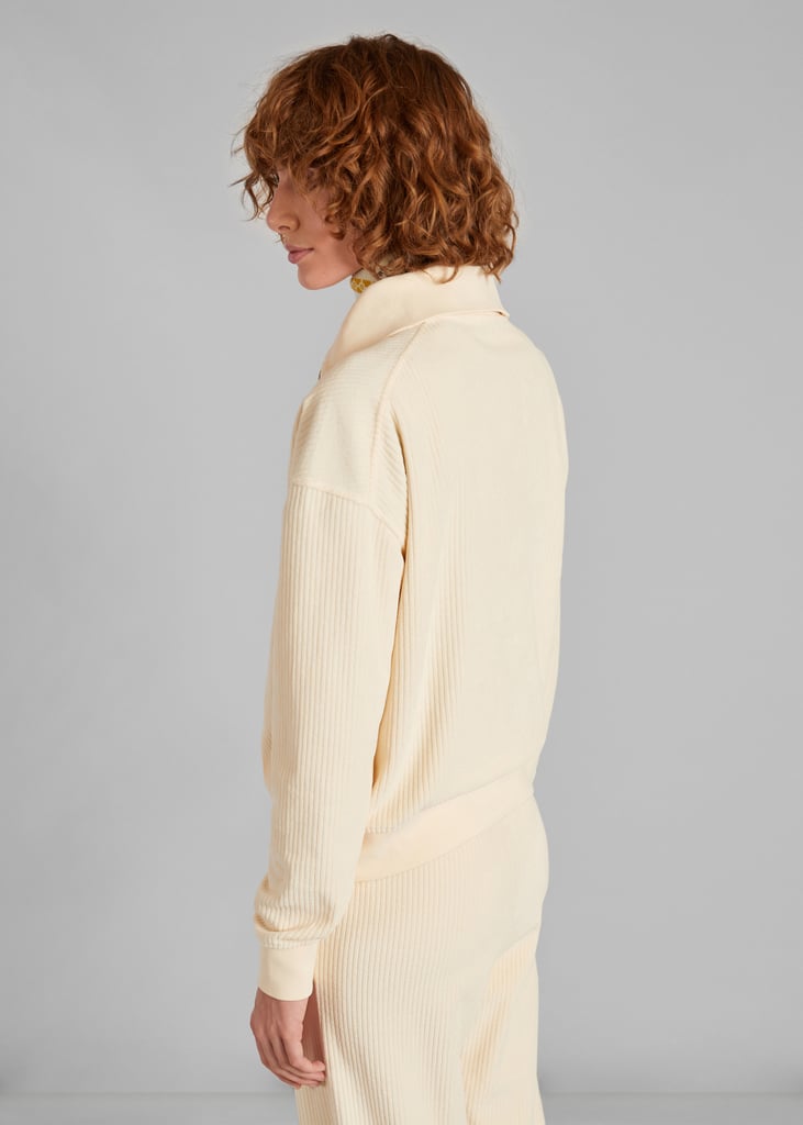 L'exception Sweatshirt Col Camionneur Velours Côtelé Crème L'Exception Paris