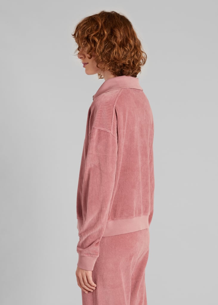 L'exception Sweatshirt Col Camionneur Velours Côtelé Rose L'Exception Paris