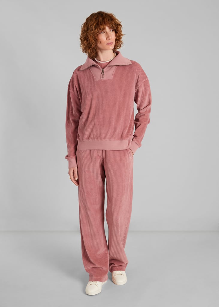 L'exception Sweatshirt Col Camionneur Velours Côtelé Rose L'Exception Paris
